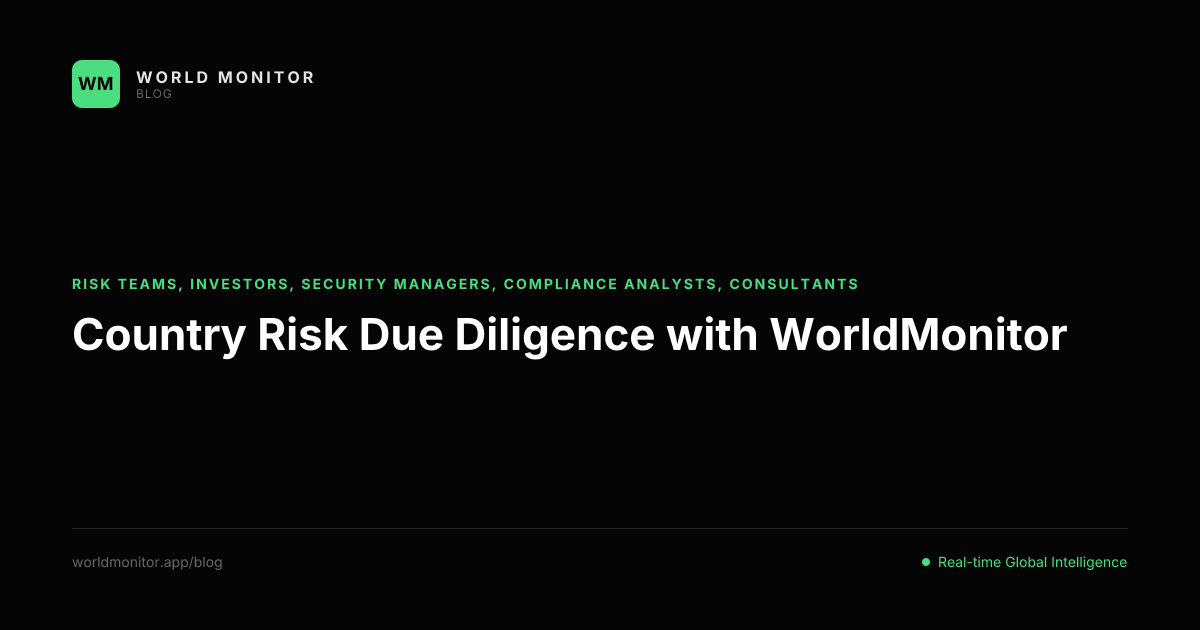 Country Risk Due Diligence with WorldMonitor