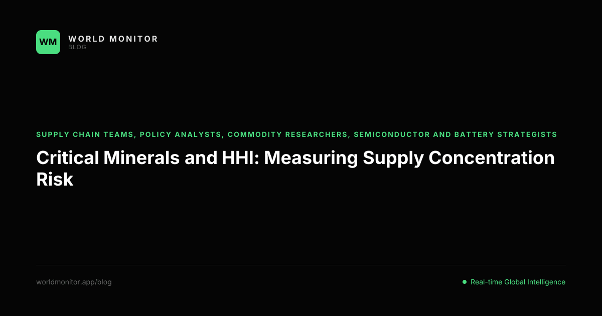 Critical Minerals and HHI: Measuring Supply Concentration Risk