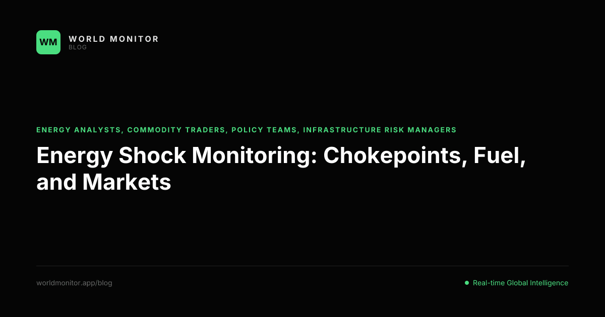 Energy Shock Monitoring: Chokepoints, Fuel, and Markets